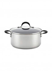 Stainless Steel Dutch Oven With Lid Silver/Clear 5Quart