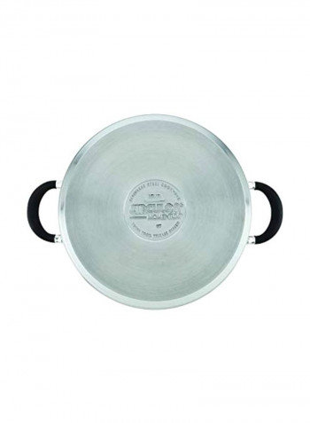 Stainless Steel Dutch Oven With Lid Silver/Clear 5Quart