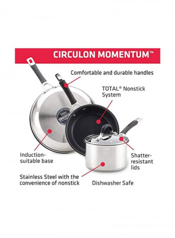 Stainless Steel Dutch Oven With Lid Silver/Clear 5Quart