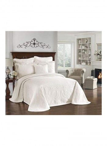 Textured Pattern Bedspreads Coverlet Ivory 120x102inch