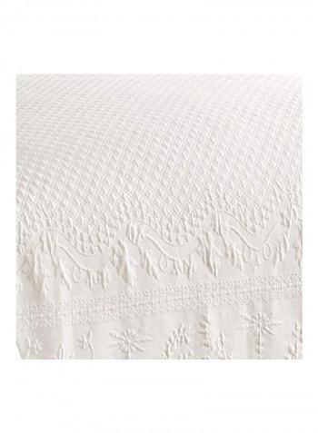 Textured Pattern Bedspreads Coverlet Ivory 120x102inch