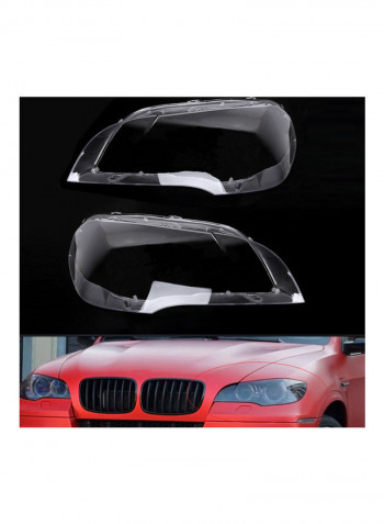 2-Piece Car Headlight Cover Lens for BMW