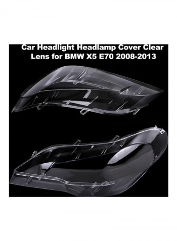 2-Piece Car Headlight Cover Lens for BMW