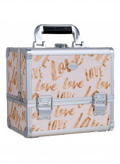 3 Trays Lockable Travel Cosmetic Organizer Box White