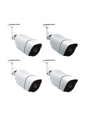 4-Piece Full HD CCTV Security Camera Set White/Black 35x8x11centimeter