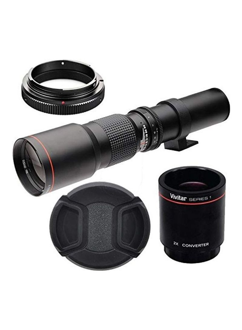 High-power 500mm/1000mm F/8 Manual Telephoto Lens For Nikon Black