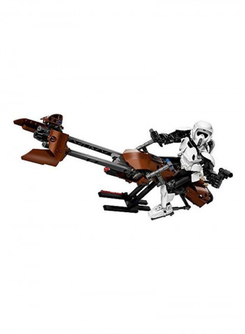 452-Piece Star Wars Scout Trooper and Speeder Bike Building Kit