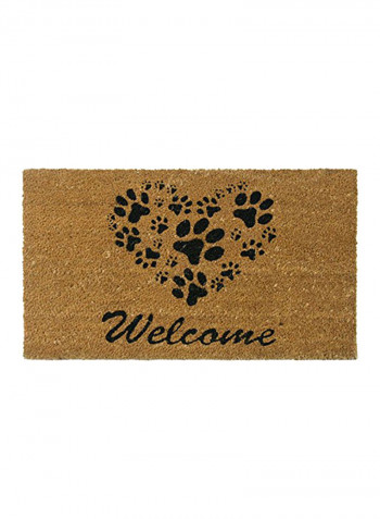 Heart-Shaped Paws Welcome Mat Black/Brown 0.625X30X18inch