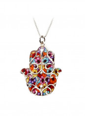 925 Sterling Silver Fleur-de-Lis Polymer Clay Pendant Necklace