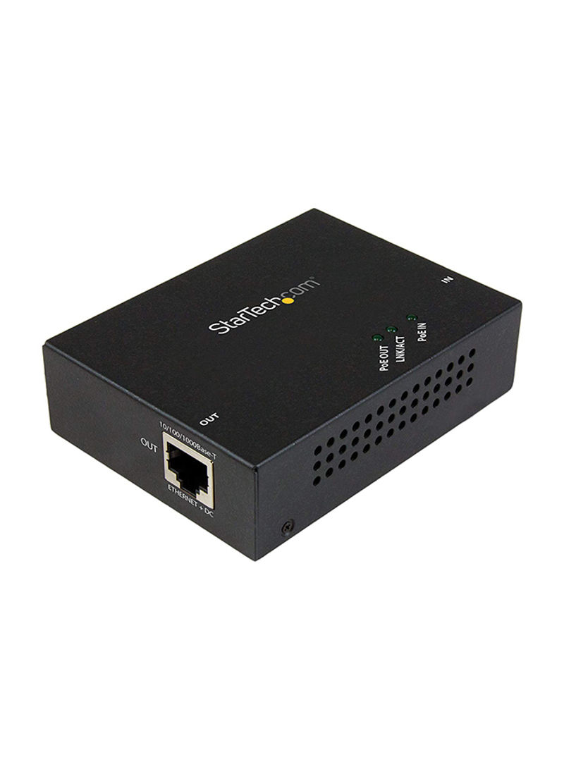 Gigabit PoE+ Ethernet Extender Black