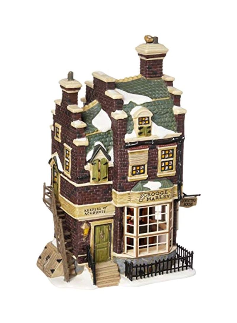 Marley Counting House Lit Building Brown/Beige/Green 5.75x4x9.75inch