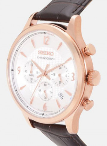 Men's Leather Chronograph Wrist Watch SSB342P1