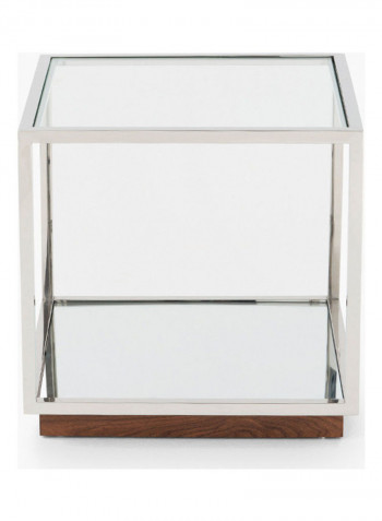 Bel Coffee Table Clear/Silver 50x50x45cm