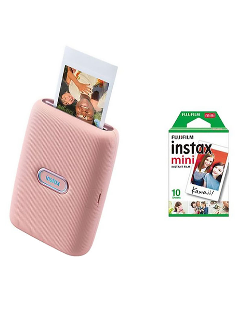 Instax Mini Link Smartphone Printer With Film Sheet Dusky Pink