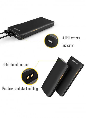 10000 mAh Charger Station 308x144x130millimeter Black