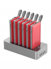 6 Charging Slot Power Bank Station 10000 مللي أمبير / ساعة أحمر/رمادي تقييمات 6 Charging Slot Power Bank Station 10000 مللي أمبير / ساعة أحمر/رمادي
