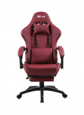 Gaming Chair Racing Style With Retractable Footrest Red