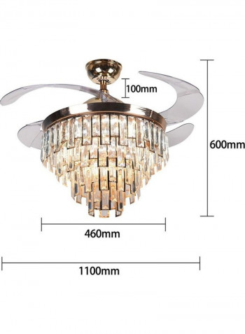 Invisible Blade Fan RC LED Light Warm Yellow
