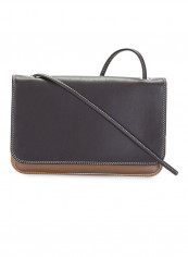 Multi-Compartment Travel Organizer Crossbody Bag Grey/Brown