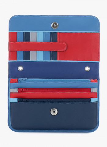 Multi-Compartment Travel Organizer Crossbody Bag Red/Blue
