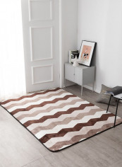 Geometry Wave Striped Pattern Floor Carpet Multicolour 190X230centimeter