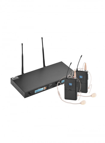 Professional Dual-Channel UHF Wireless Microphone System