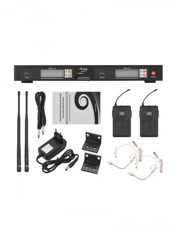 Professional Dual-Channel UHF Wireless Microphone System