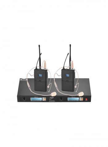 Professional Dual-Channel UHF Wireless Microphone System