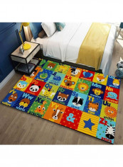 Animals Printed Anti-Slip Rug Multicolour 140x200cm