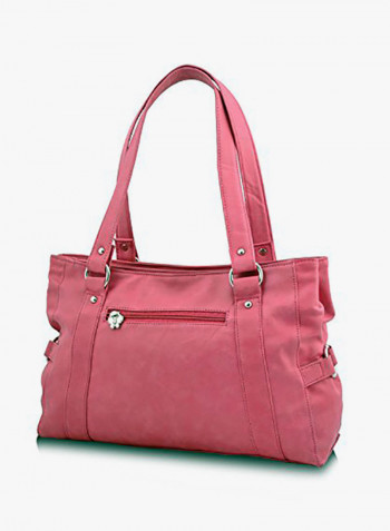 Polyester Blend Satchel Bag Pink