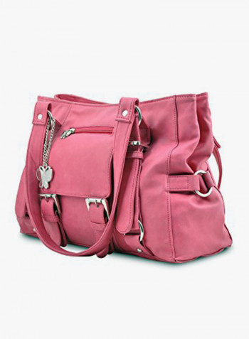 Polyester Blend Satchel Bag Pink