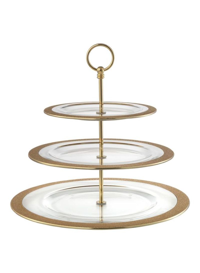 3-Tier Cake Stand Gold/Clear 13.8x12.8inch