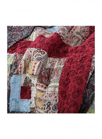 3-Piece Cotton Quilt Set Multicolour Queen