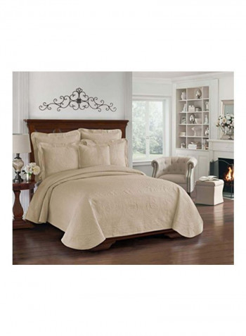 Cotton Matelasse Coverlet Beige 108x96inch