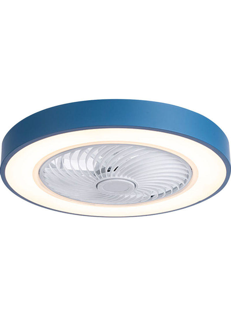 Round Ceiling Fan with Lighting and Remote Control Blue/White