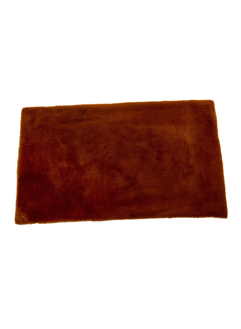 Solid Color Wear Resistant Rug Brown 50x75centimeter