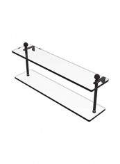 2-Tier Mambo Collection Glass Shelf Clear/Black 22inch