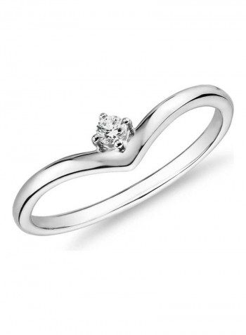 Chevron Single Stone Stackable Fashion Ring