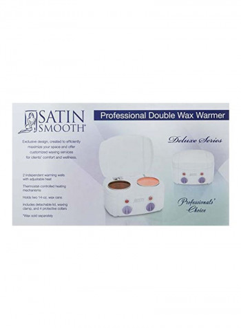 Professional  Double Wax Warmer With Lid White