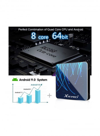 Pro Plus Android Smart TV Box With Remote Control For Smart TV STB1036 Blue