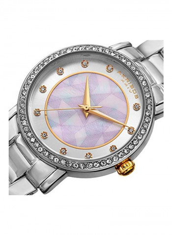 Women's Crystal Studded Stainless Steel Analog Watch AK880SS