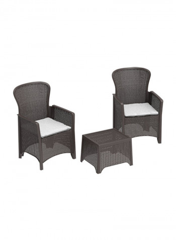 Cedarattan Plastic Rattan Lounge Duo Set Brown