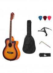 6-String Cutaway Acoustic Folk Guitar Set