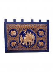 Burmese Wall Hanging Blue/Gold 110X140centimeter