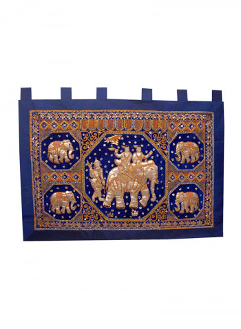 Burmese Wall Hanging Blue/Gold 110X140centimeter