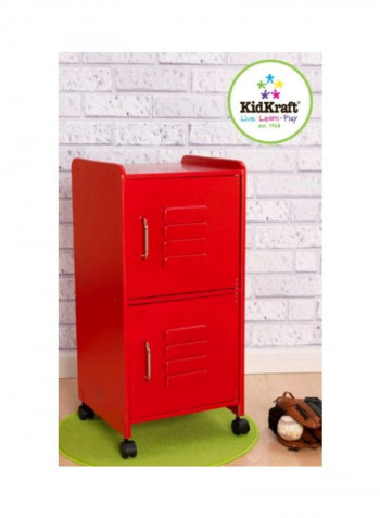 Two Compartment Storage Locker Red