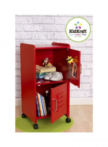 Two Compartment Storage Locker Red