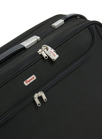 Softside 5 Piece Luggage Trolley Set (1 Handbag/1 Cabin Luggage Trolley/3 Check in Suitcases) Black