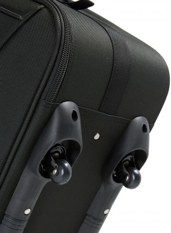 Softside 5 Piece Luggage Trolley Set (1 Handbag/1 Cabin Luggage Trolley/3 Check in Suitcases) Black