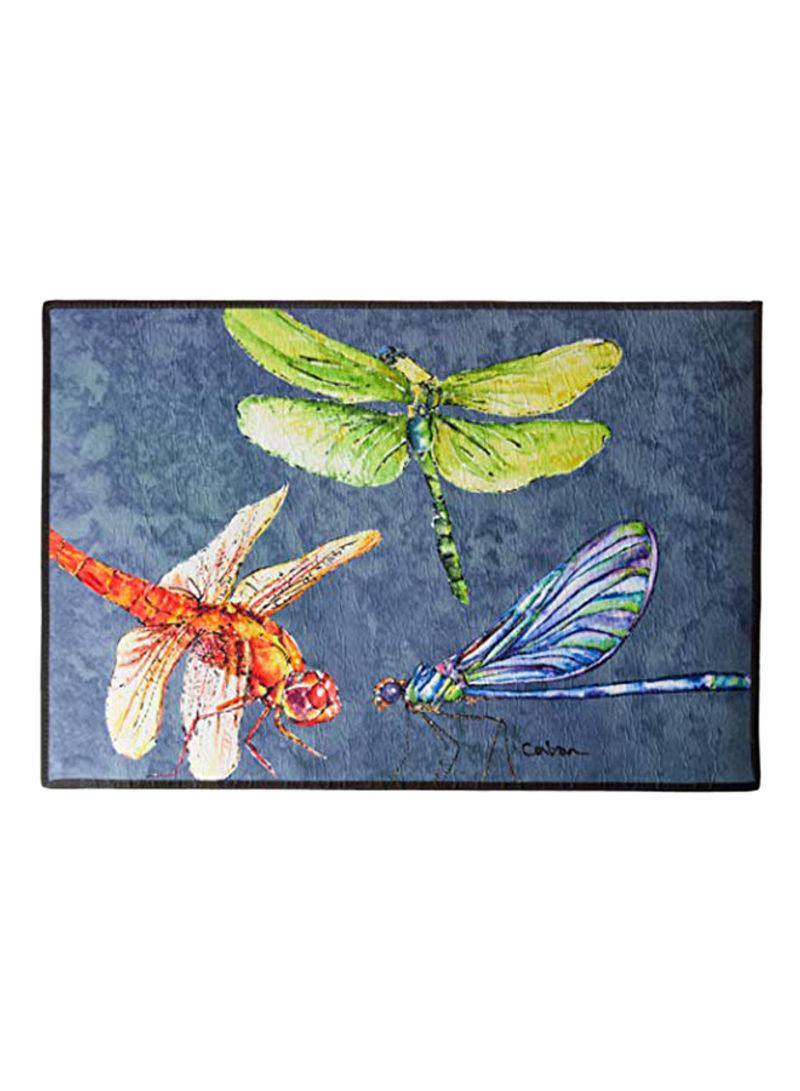Dragonfly Printed Doormat Multicolour 18x27x0.25inch